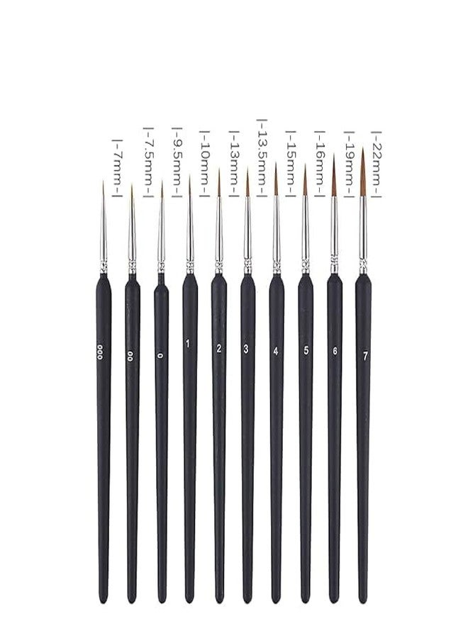 CREWLA Fine Detail Paint Brush Set for Miniatures, Nail Art, Canvas & Craft Precision Liner with Soft Bristles & Ergonomic Handles for Acrylic,Watercolor & Oil Paints ((7mm to 13.5mm), 6, Count) - Image 4